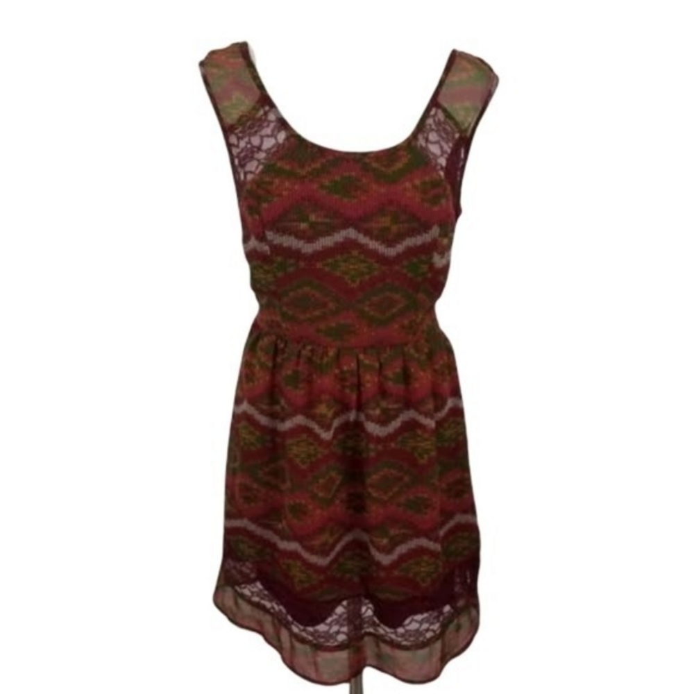 band of gypsies dress mini‎ red tank sleeveless S l